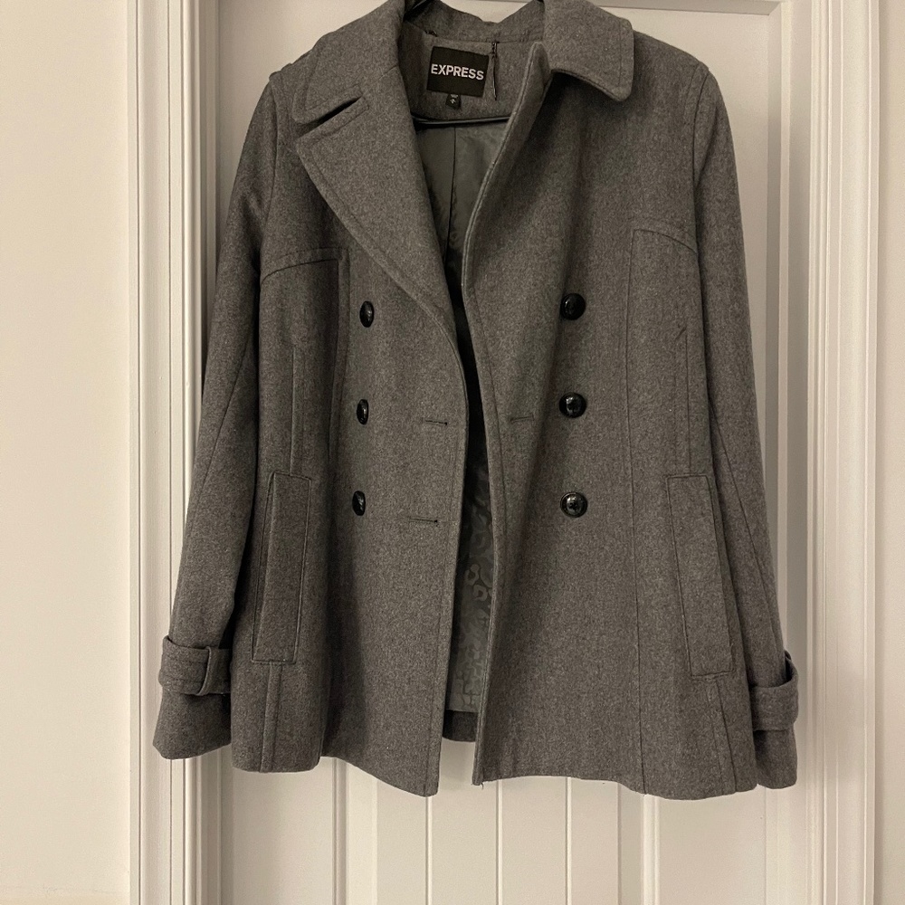 Gray express peacoat